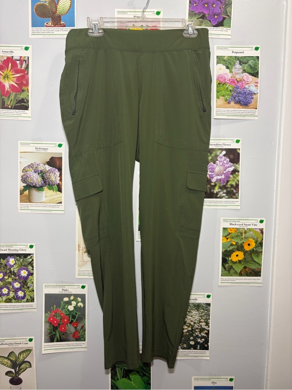 Athleta Olive Green Cargo Track Pants